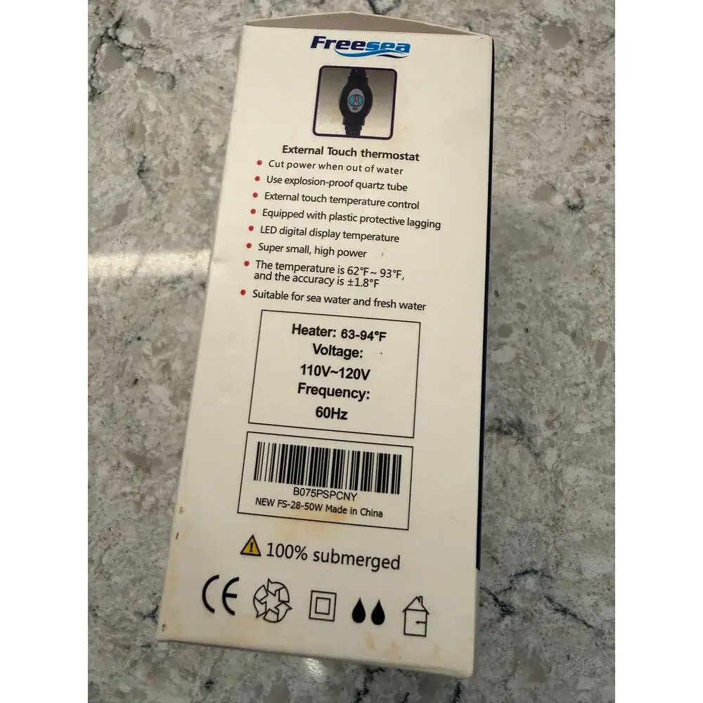 NEW FREESEA FS-28 50W Aquarium Heater